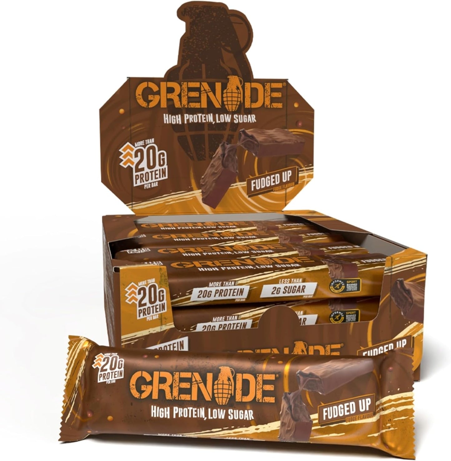 Grenade Carb Killa High Protein Bar Fudged Up | Low Sugar 12 x 60g UAE